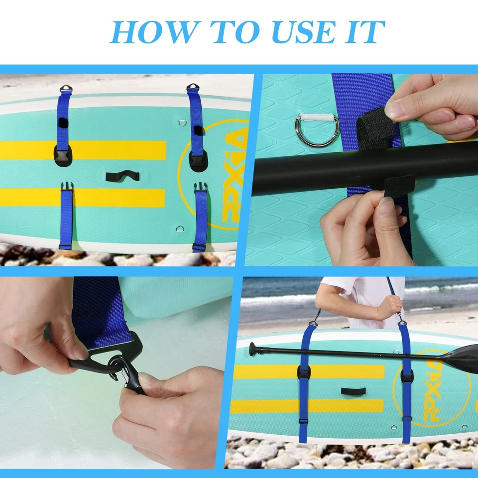 Paddle Board Carry Strap-SUP Kayak Shoulder Straps Paddle Board Accessories-Blue - Image 3 of 4