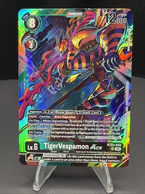TigerVespamon ACE BT23-045 FOIL SR Super Rare Hackers' Slumber Digimon Cyborg