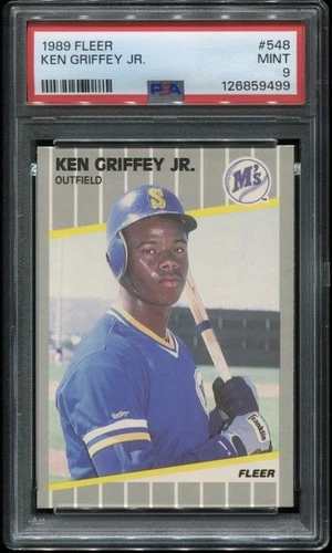 1989 Fleer Baseball Card #548 ~Ken Griffey Jr.~ Mariners (RC) *HoF* ~ PSA 9 MINT