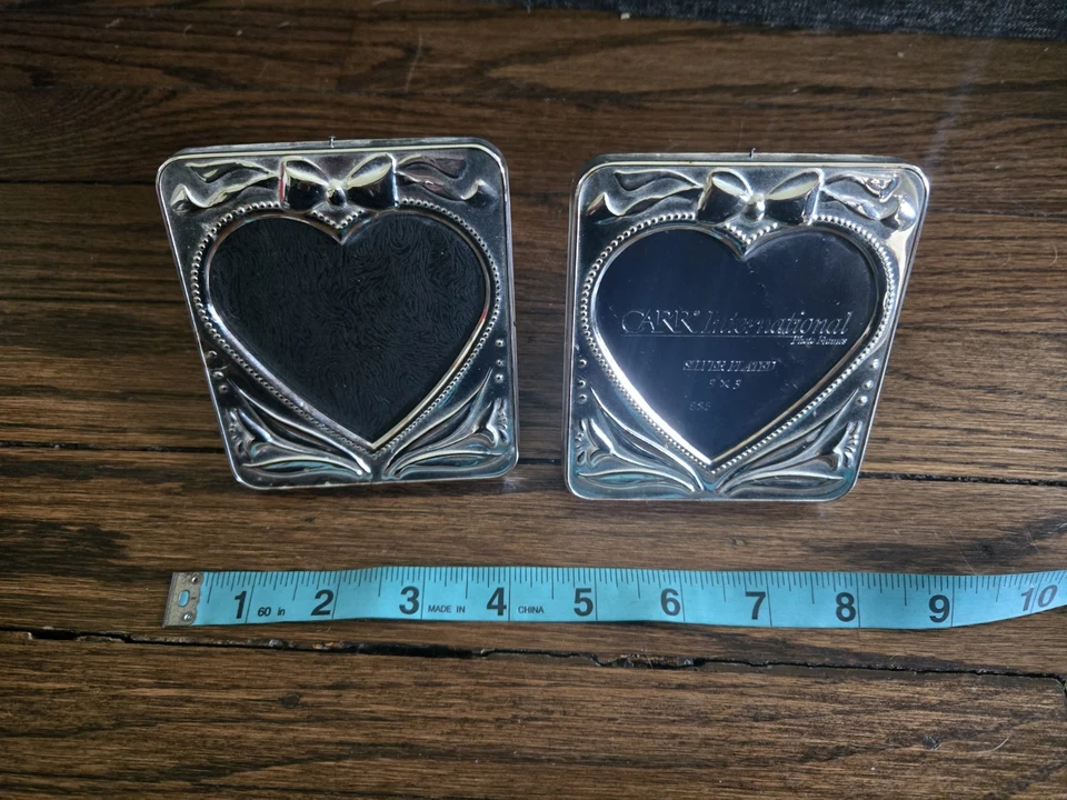 2 Carr International Silver-Plated Heart 3x3 Elegant Embossed Picture Frame - Image 3 of 4