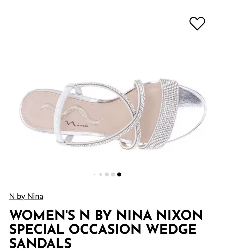 Nina 银色楔形高跟鞋 8 码 — 第 3/4 张图片