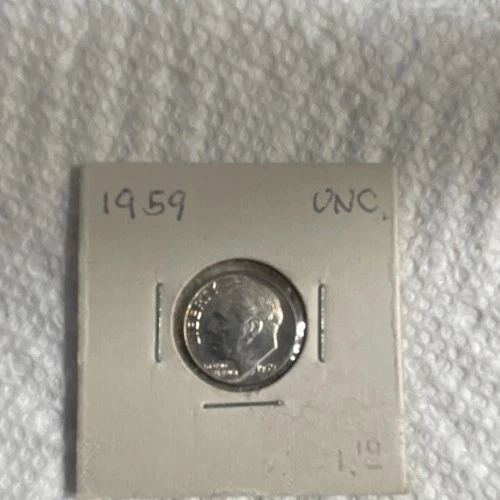 1959 Roosevelt Dime 10C Silver US Coin Uncirculated United States Uncertified