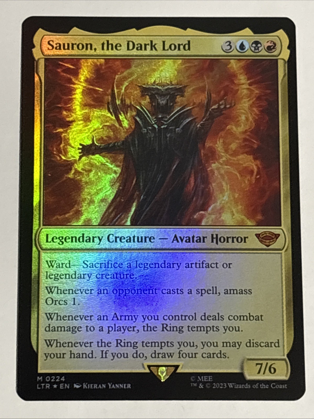 MTG Lord of the Rings Sauron, the Dark Lord Foil 0224 NM Mythic