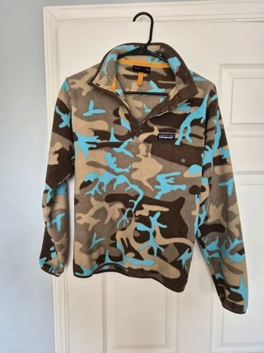 Patagonia Lightweight Synchilla Snap-T Men's Small Forest Camo Howling Turquoise - product listing photo