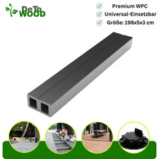 Unterkonstruktion WPC Hohlkammer f&uuml;r Terrassendielen Schwarz 198x5x3cm Garten