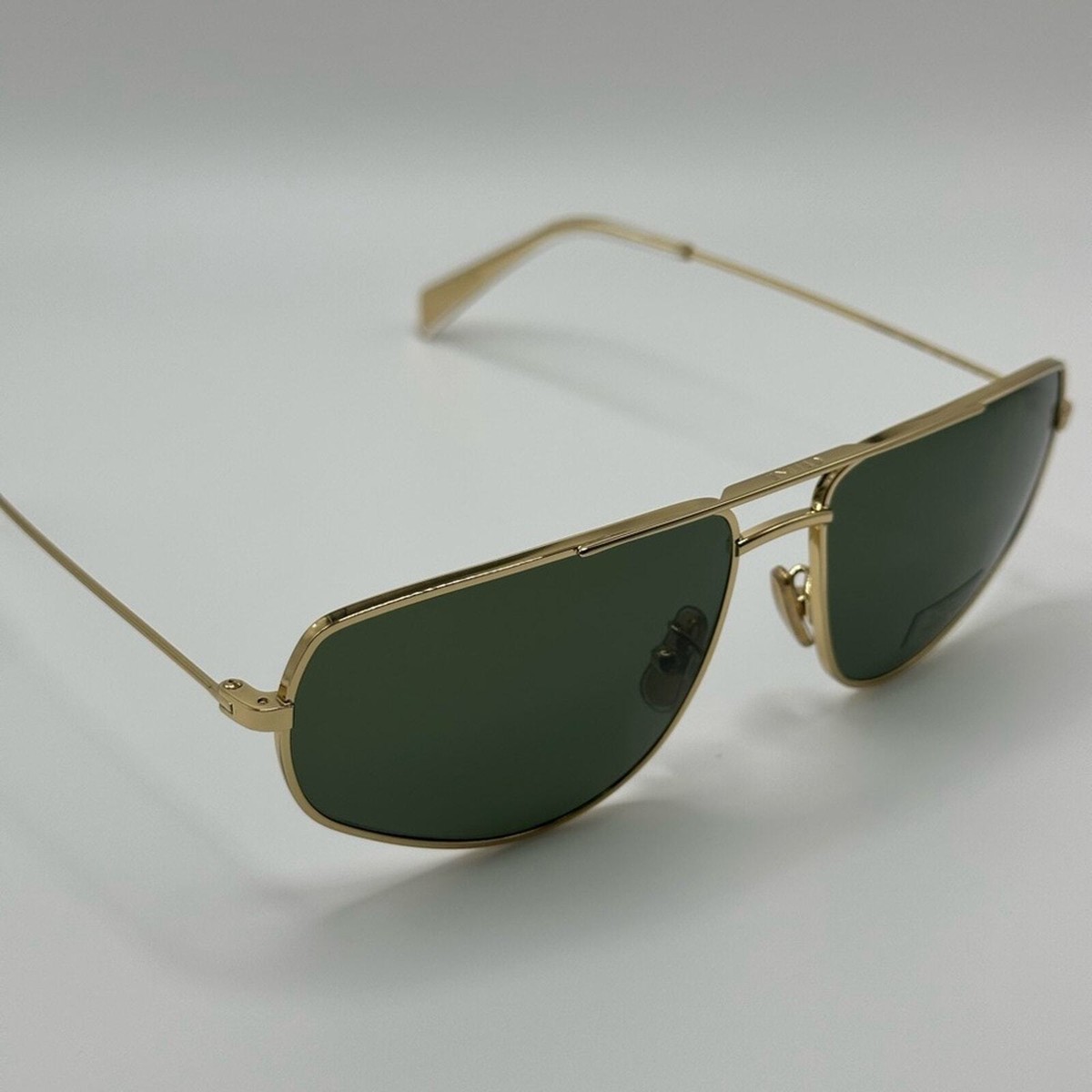 NEW CELINE Sunglasses CL40083U 6030N Gold Aviator with Green Lens