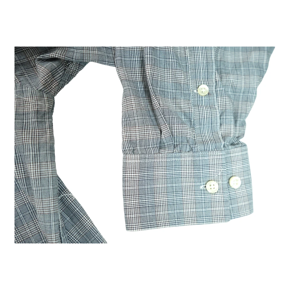 VINTAGE Michael Kors Button Down Dress Shirt Blue Plaid Adult 19 34/35 Big Fit - Image 3 of 4
