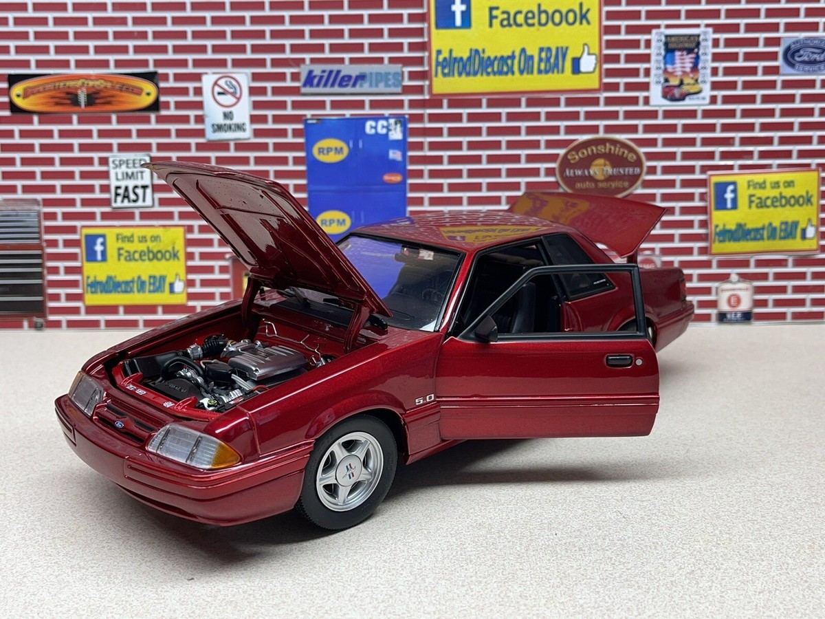 1/18 1993 Ford Mustang LX 5.0 Electric Red Black Interior 19003