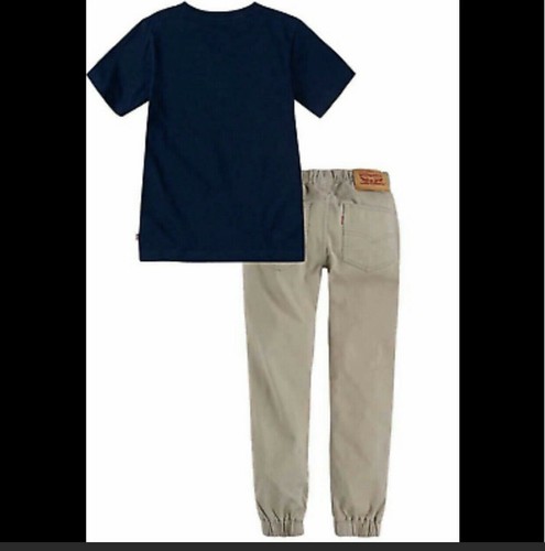 NEW! Levis 2 Piece Set T-Shirt and Pants Jogger Navy Khaki 6 7 8 10 - Picture 4 of 6