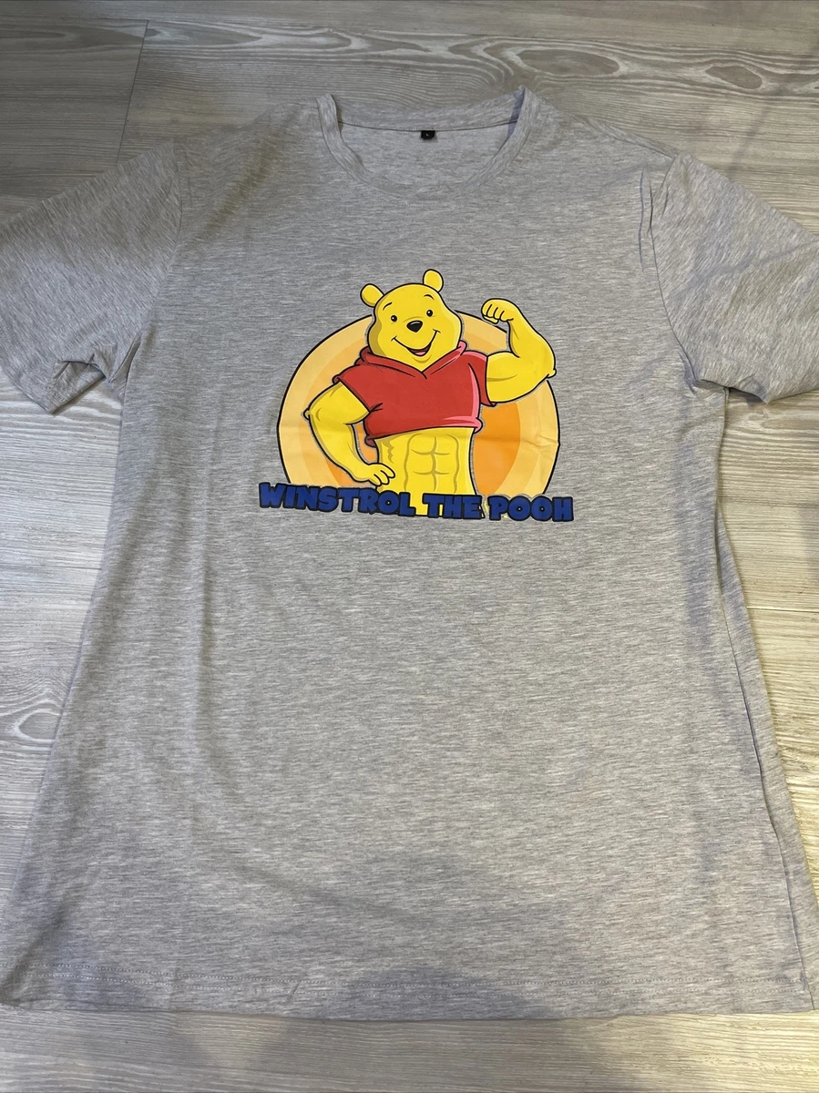 Mens Winnie The Pooh Funny T Shirt Workout Gym T Shirt Fitness