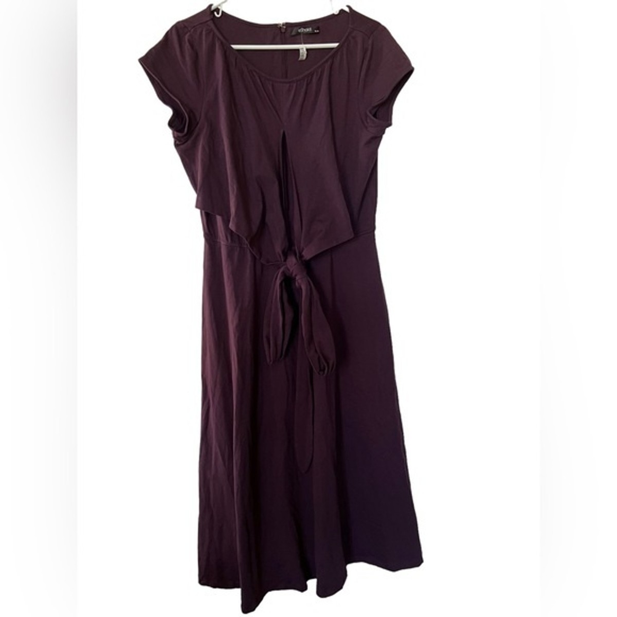 eshakti purple dress Eshakti Purple Dress Cap Sleeve Maxi Pockets Zipper Tie Bow size 16 / XL
