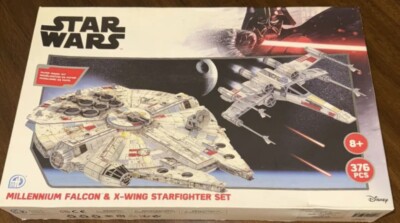 Disney Star Wars Millennium Falcon & X-Wing Starfighter Set Paper Model Kit NEW