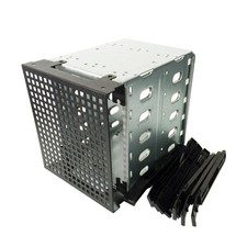 5.25" to 5X 3.5" SATA SAS HDD Hard Drive Cage Adapter Tray Caddy Bracket PC DIY