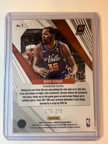 Kevin Durant 2023-24 Panini Phoenix Orange Ice /275 #1 Suns - Picture 2 of 2