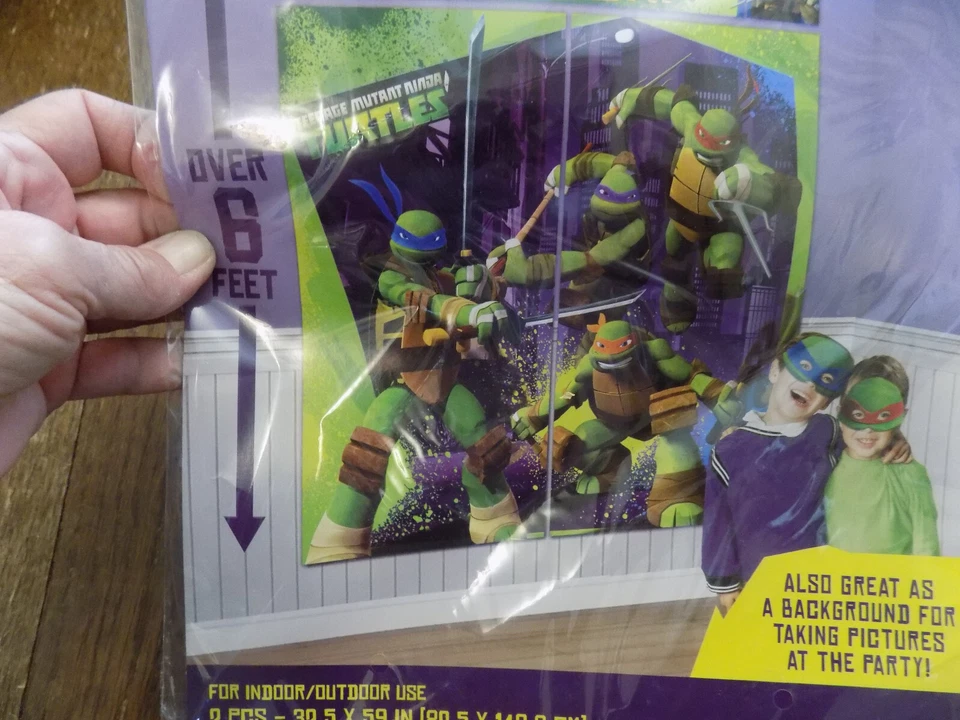 De Colección TORTUGAS NINJA MUTANTES ADOLESCENTES Escena Setter Kit de Decoración de Pared Telón de Fondo Gigante Foto 3 de 4