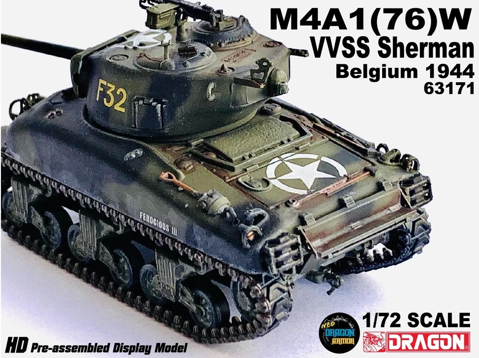 1/72 EE. UU. M4A1 (76) W VVSS Sherman tanque Bélgica 1944 modelo tanque Foto 3 de 4