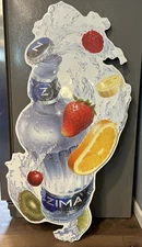 Vintage Zima Malt Beverage & Fruit X-Large Metal Bottle Sign Very Good Condition