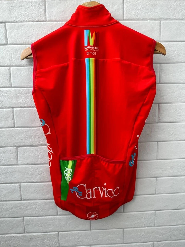 Hombres CASTELLI CARVICO MARATONA Chaleco Rojo Chaleco Ciclismo Chaqueta Talla XS Foto 2 de 4