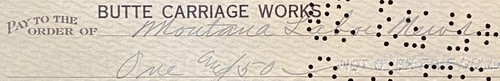 1939 **BUTTE CARRIAGE WORKS** ((AUTO SHOP)) BUTTE, MONTANA BANK CHECK+VIGNETTE! - Picture 7 of 12
