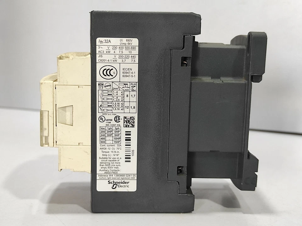 Telemecanique LC1DT32P7 Contactor 230V 50/60Hz Schneider LC1 DT32 Ith 32A Ui - Image 3 of 4