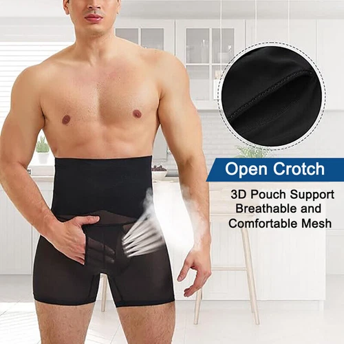 US Herren High Waist Kompression Boxershorts Bauch Slim Mieder Hose Body Shaper - Bild 11 von 30