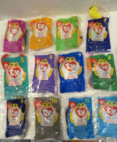 1998 McDonald's TY Teenie Beanie Babies Happy Meal Complete Set 12 Tags dated 93 - Picture 1 of 24
