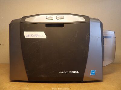 HID Fargo DTC1250e Dual-Sided ID Card Printer USB LAN - NO RIBBON / UNTESTED