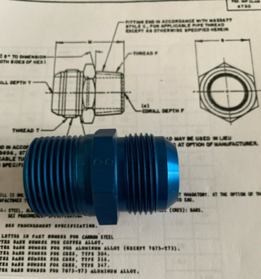 AN816 (AS5194) - ALUMINUM, FITTING, ADAPTER, STRAIGHT PIPE TO FLARED