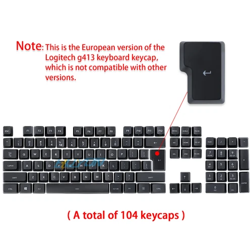 full set Keycaps Replacement for Logitech EU version G413 Mechanical Keyboard