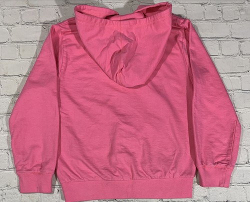 M & M World Girls Medium 10-12 Hoodie Sweatshirt Zip Front Pockets Pink Green - Picture 2 of 7