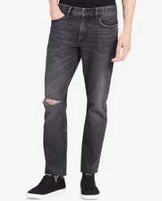 Calvin Klein Men's Slim Fit  Gray Unfinished hem Jeans NEW $90