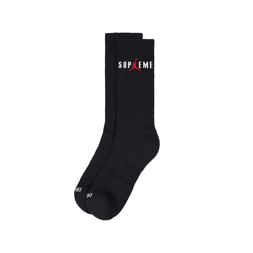 Supreme x Jordan Crew Socks   Black
