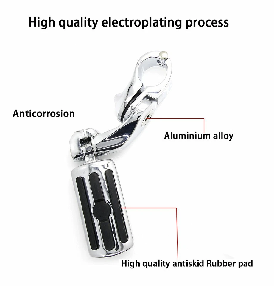 Pedales de estriberas cromados de carretera de 1-1/4" para Kawasaki Vaquero/Yamaha Star Venture Foto 4 de 4