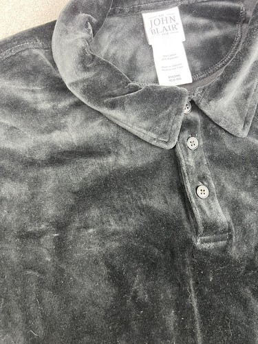 Vintage Velour Shirt Mens XL Disco Hippy Boogie Nights John Blair Black Retro - Bild 6 von 11