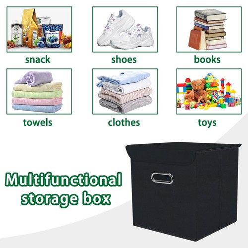 Foldable Storage Bins Cubes Storage Organizer With Lidfabric Cube Storage Box Wi - Picture 3 of 7