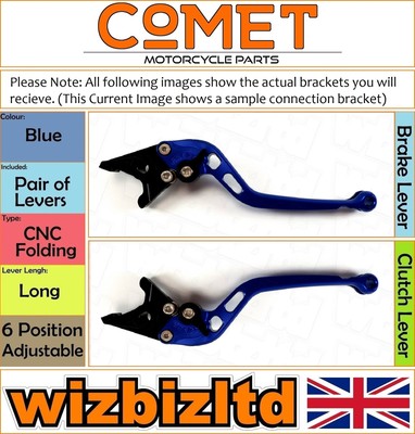 Yamaha FZ-6 R 2009-2015 [Non-Folding Long Blue] [Comet Adjustable Race Levers]