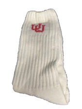 For Bare Feet FBF  U Of U   White  Socks Adult Med.