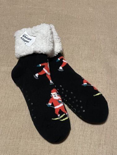 Old Navy Santa Sherpa Slipper Socks Black Red Christmas Grippers Womens  Womans ￡0.99 Dskgroup.Co.Jp