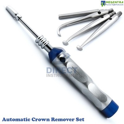 Dental Automatic Crown Remover Set Turkish Puller With Attachments Spring Loaded