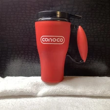 Vintage Original Red CONOCO 16 Oz Travel Mug With Comfort Grip Handle