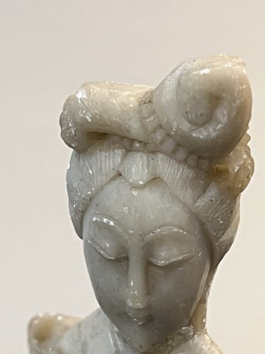 Vintage Chinese Soapstone Carvings Set Of 2 Women Figurines Asian Artisan - Picture 12 of 16