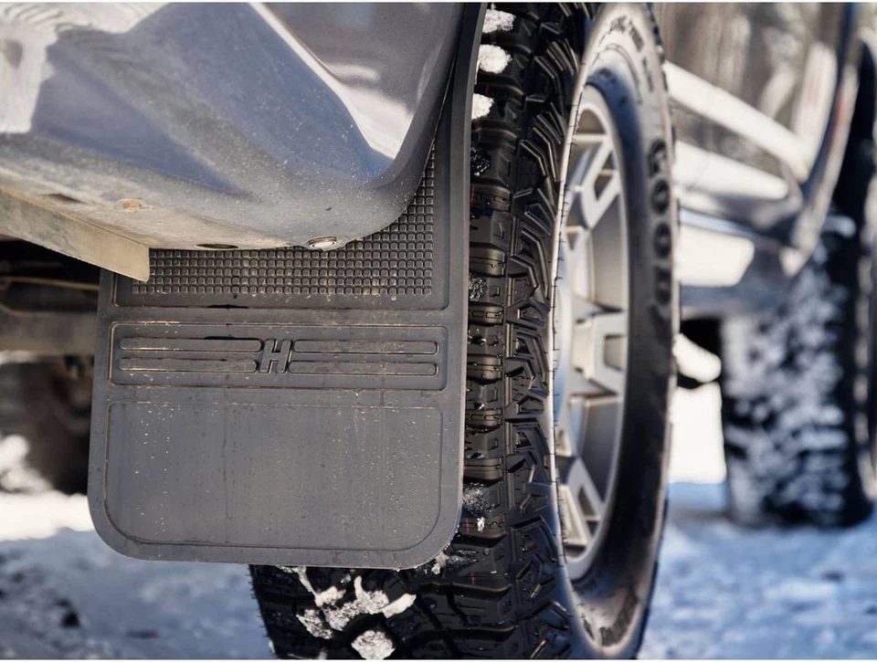 Husky Liners Custom MudDog Mud Flaps 12" w/ Weight Front, 2-pc Black Foto 4 de 4