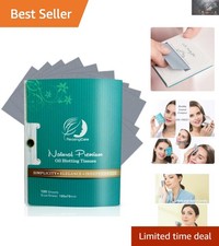 All-Natural Bamboo Charcoal Blotting Sheets - 100 Count for Clean, Matte Skin