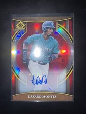2023 Lazaro Montes Bowman Invicta Red Refractor #’d /5 Autograph Card Mariners 