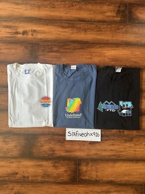 LOT OF 3 UNDEFEATED T-SHIRTS SIZE XL UNDFTD BLACK WHITE LIGHT NAVY BLUE
