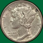 1941-D Mercury Dime Uncirculated UNC Coin #39662