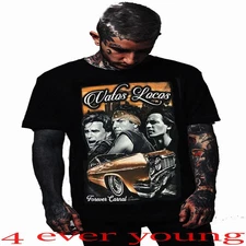 VATOS LOCOS FOREVER CARNAL BLACK T SHIRTS ROCK PUNK ROCK T SHIRTS