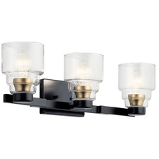 Kichler 55012BK Vionnet 3 Light 24" Wide Bathroom Vanity Light - Black