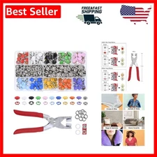 Sewing Snap Button Kit - 200 Metal Clips in 10 Colors | Perfect for DIY Crafts