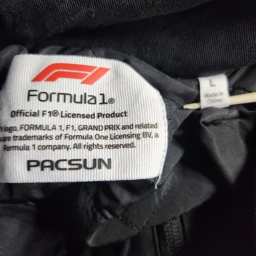 Formula 1 F1 Italia Racing Bomber Jacket Mens Large Black White PacSun NWT image 4